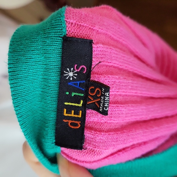 Dollskill Delia*s Two Toned Ribbed Sweater XS Flower Buttons Great condition - Picture 7 of 16